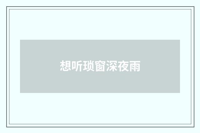 想听琐窗深夜雨