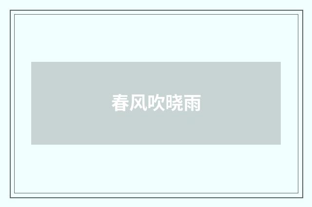 春风吹晓雨