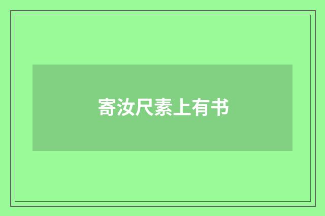 寄汝尺素上有书