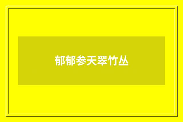 郁郁参天翠竹丛