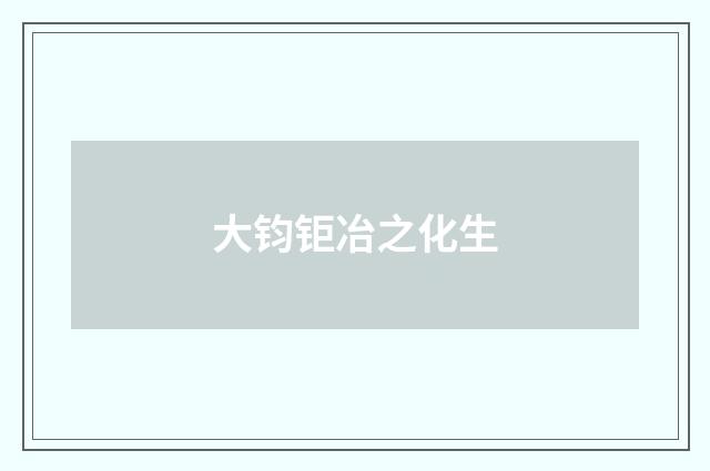 大钧钜冶之化生