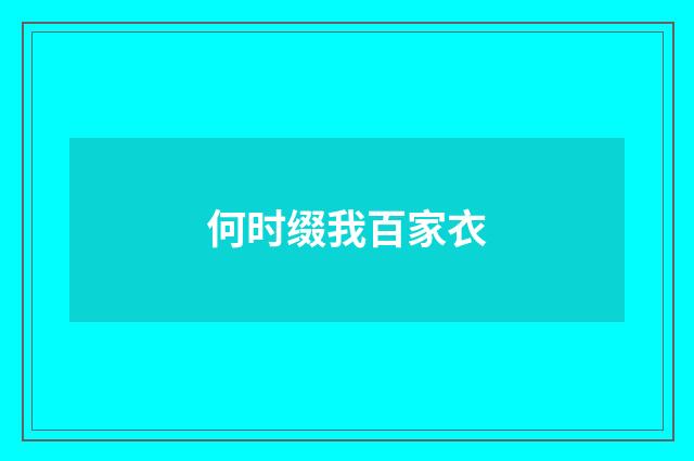 何时缀我百家衣