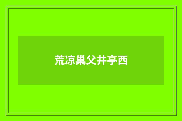 荒凉巢父井亭西
