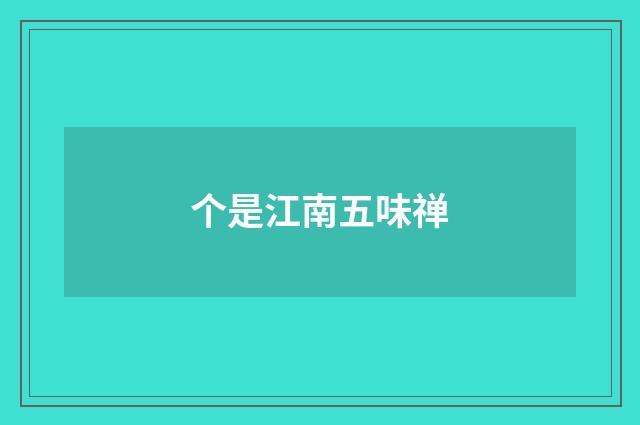 个是江南五味禅