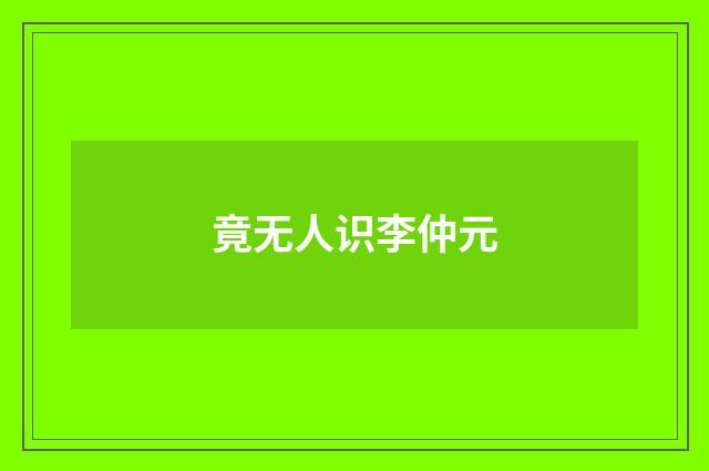 竟无人识李仲元