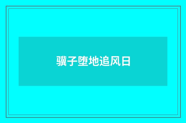 骥子堕地追风日