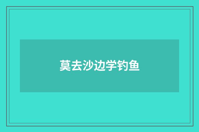 莫去沙边学钓鱼