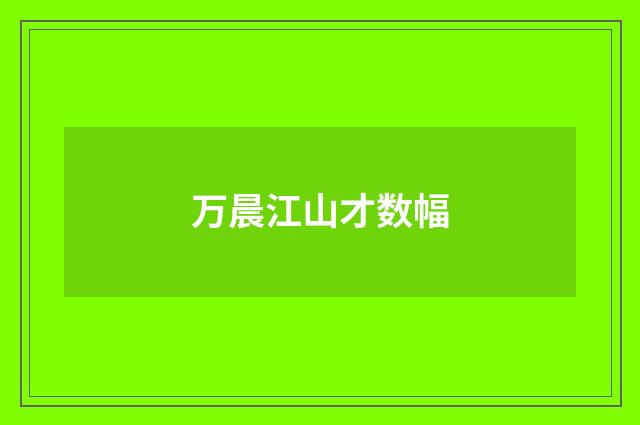 万晨江山才数幅