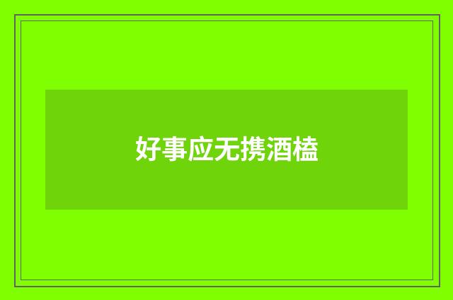 好事应无携酒榼