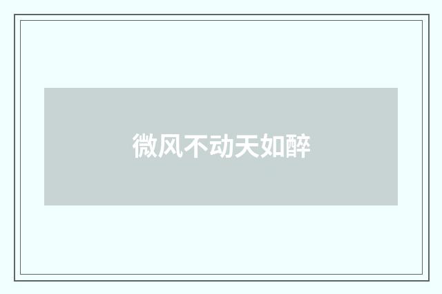 微风不动天如醉