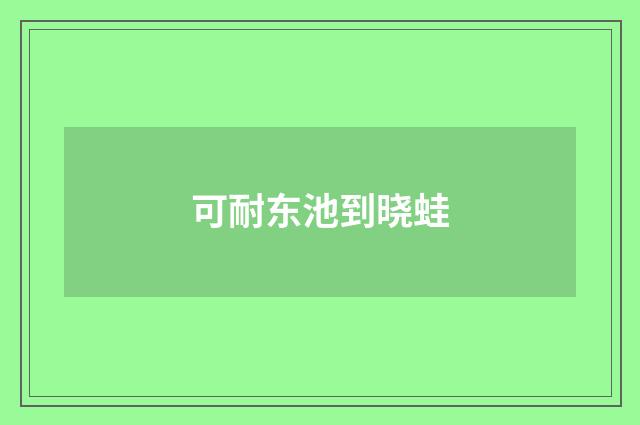 可耐东池到晓蛙
