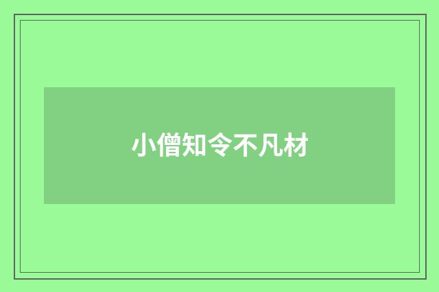 小僧知令不凡材