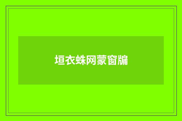 垣衣蛛网蒙窗牖