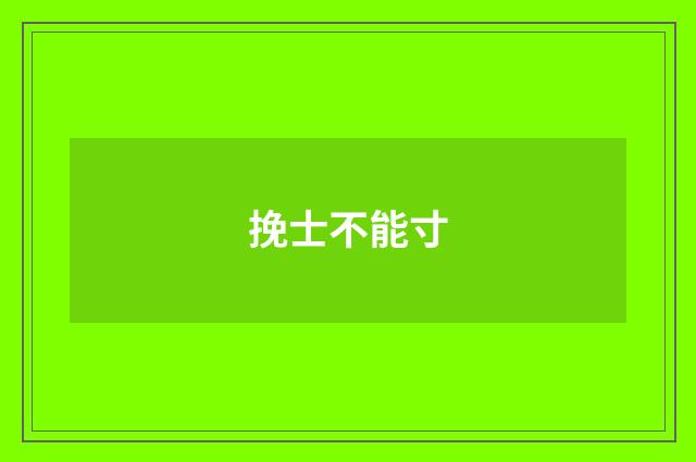 挽士不能寸