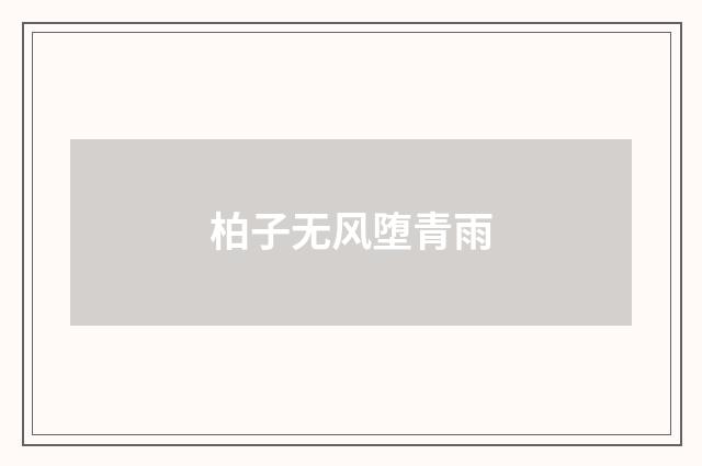 柏子无风堕青雨