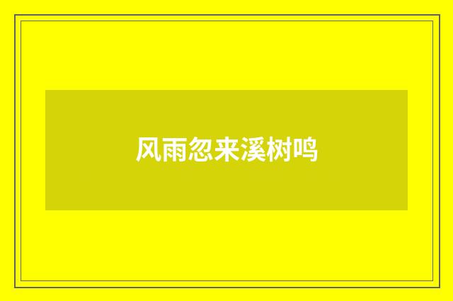 风雨忽来溪树鸣