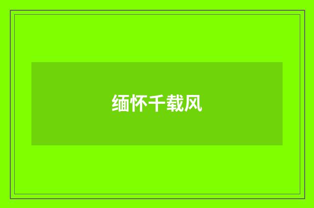 缅怀千载风
