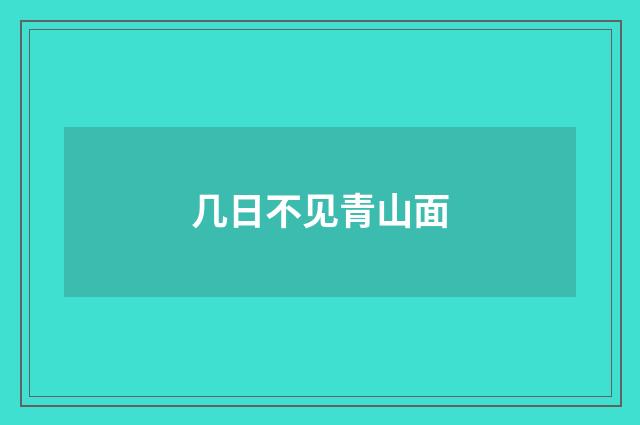 几日不见青山面