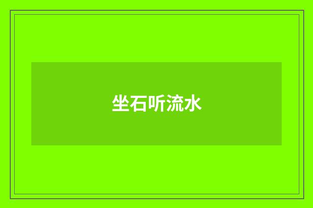 坐石听流水