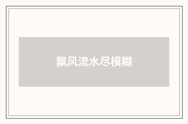 飘风流水尽模糊