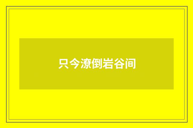 只今潦倒岩谷间