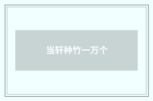 当轩种竹一万个
