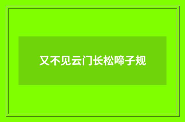 又不见云门长松啼子规