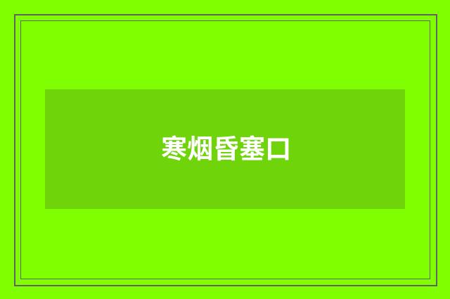 寒烟昏塞口