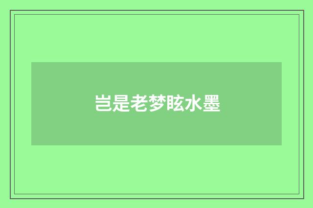 岂是老梦眩水墨