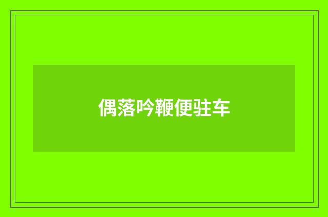 偶落吟鞭便驻车