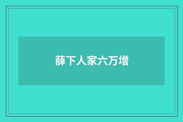 薛下人家六万增