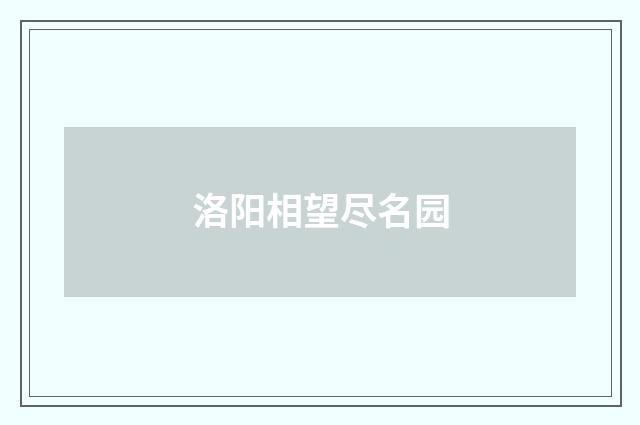 洛阳相望尽名园