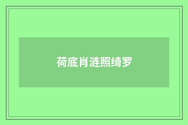荷底肖涟照绮罗