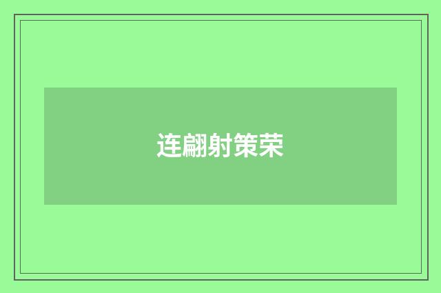 连翩射策荣