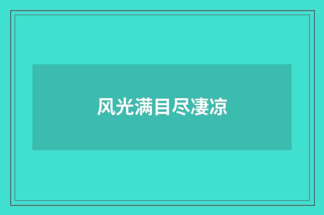 风光满目尽凄凉