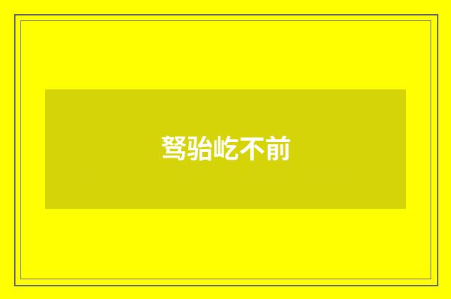驽骀屹不前