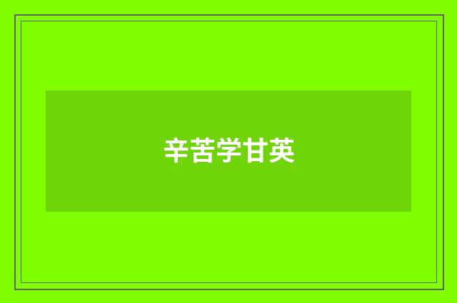 辛苦学甘英