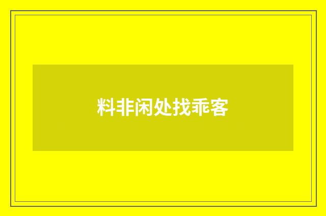 料非闲处找乖客