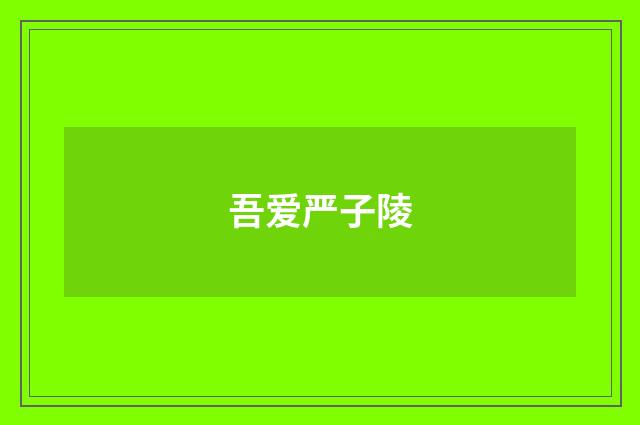 吾爱严子陵