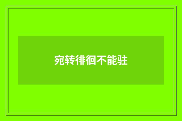 宛转徘徊不能驻