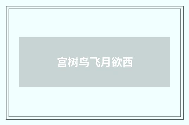 宫树鸟飞月欲西