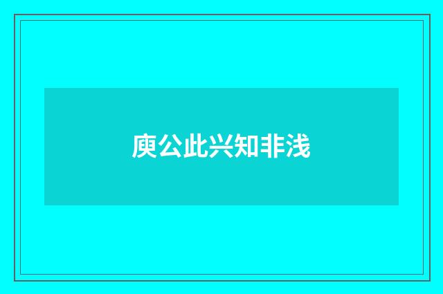 庾公此兴知非浅