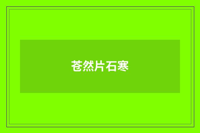 苍然片石寒