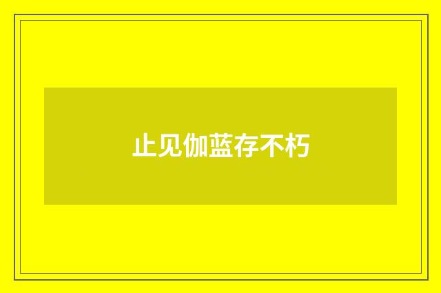 止见伽蓝存不朽
