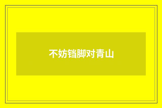 不妨铛脚对青山