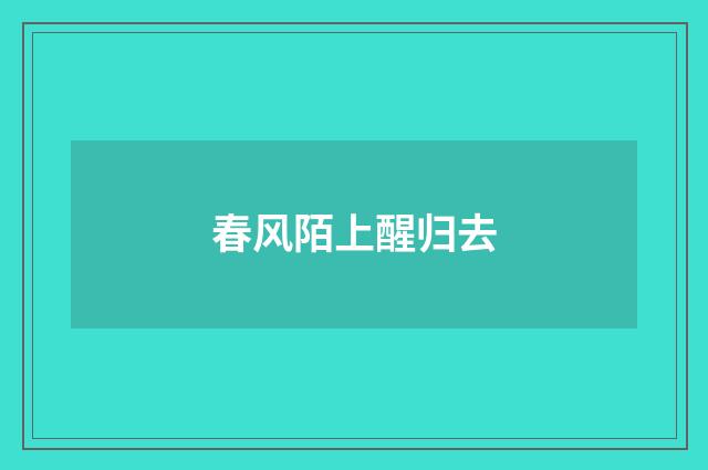 春风陌上醒归去