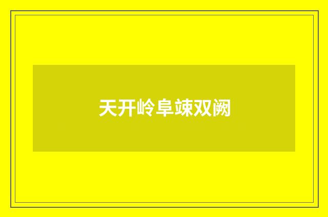 天开岭阜竦双阙