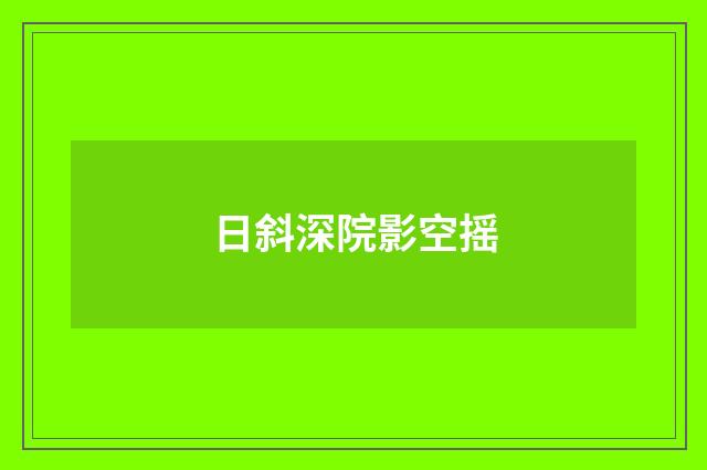 日斜深院影空摇