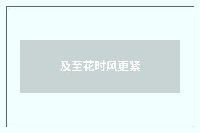 及至花时风更紧