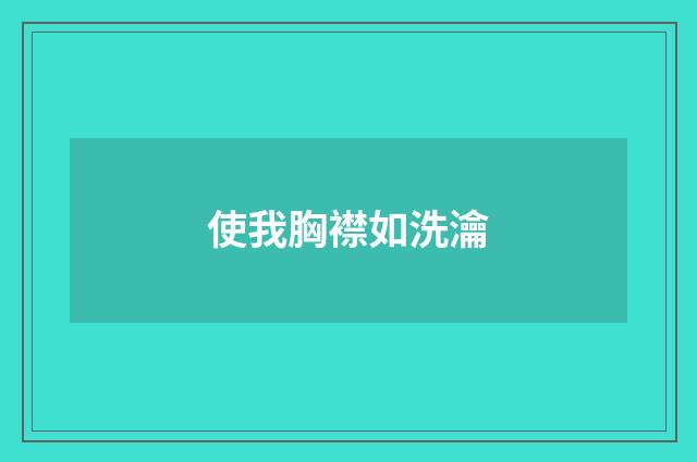 使我胸襟如洗瀹